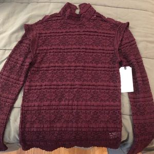Melrose and market burgundy lace long sleeve